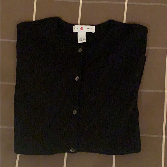 Black button down extra fine mering wool - Picture 2 of 4
